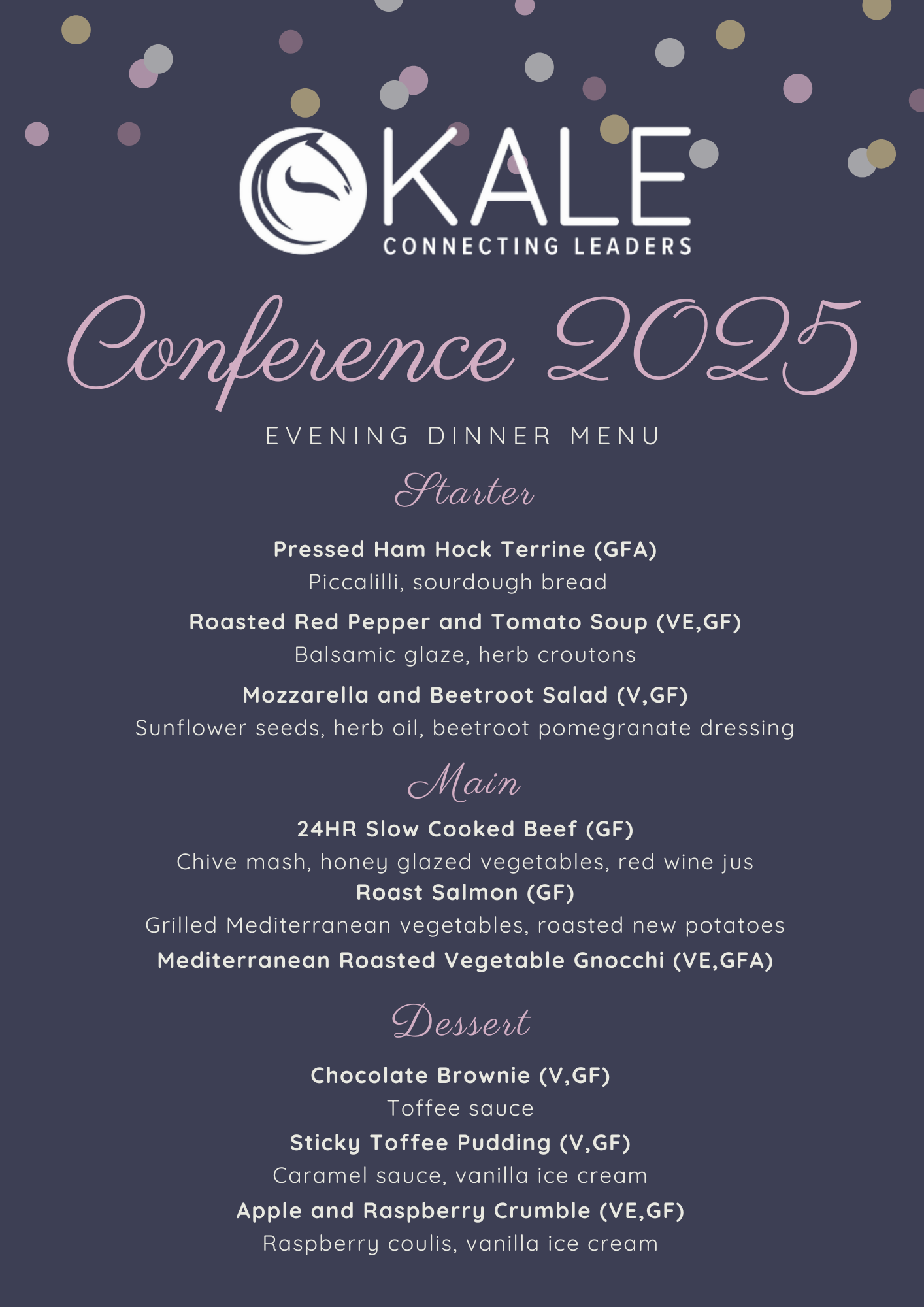 KALE Conference 2025 Evening Dinner Menu (1)